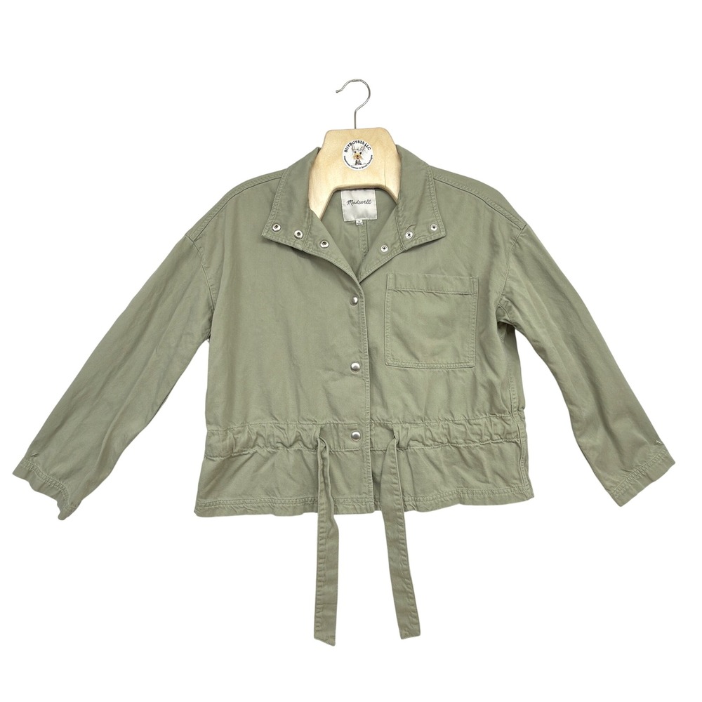 Madewell Women's Utility Field Jacket‎ Green Drawstring Waist Size S